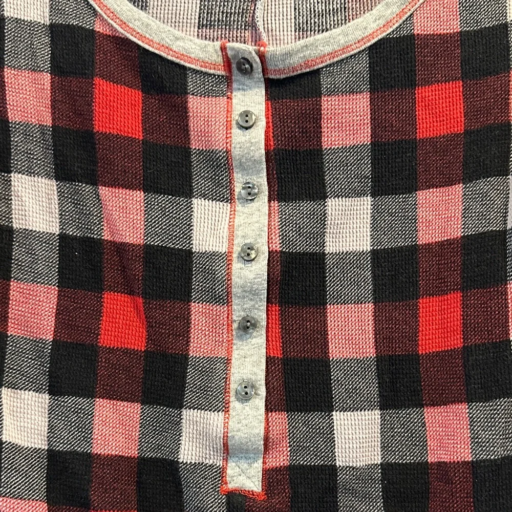 Victoria’s Secret Plaid Henley Romper – Size S, Cozy‎ Long Sleeve